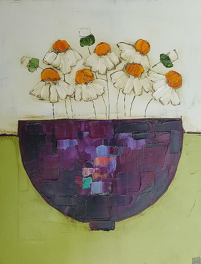 Eithne  Roberts - Purple jewel with daisies